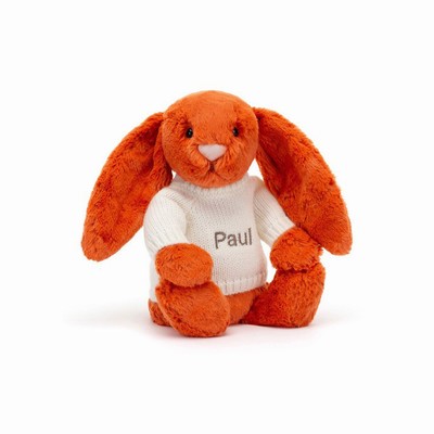 Jellycat Bashful Tangerine Conejo with Cream Jumper | CUKZ-60298